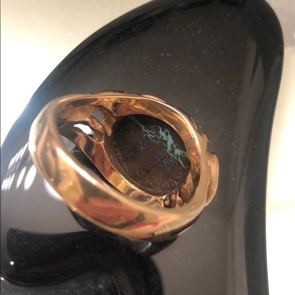 🤩14K SOLID GOLD & BLACK OPAL RARE UNIQUE ONE OF A KIND CUSTOM RING MENS/womens - Picture 8 of 17